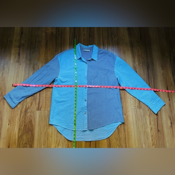 Together Blue and White Striped Women's Shirt - Picture 12 of 13